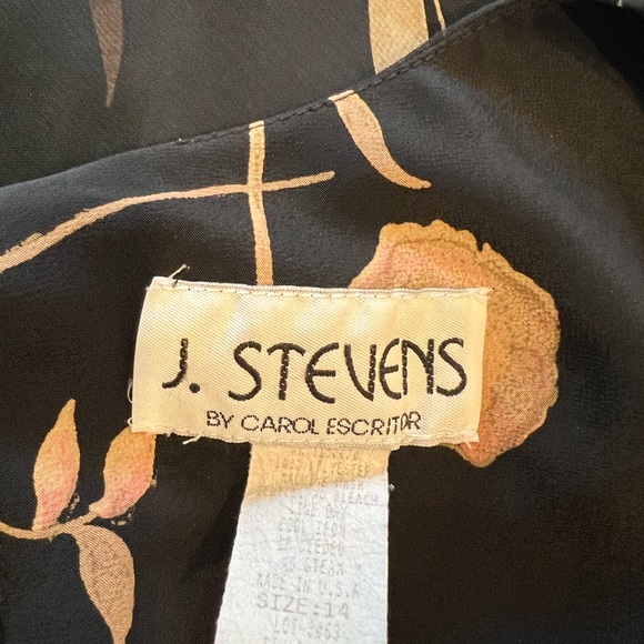 D. Stevens Black Floral Midi Dress Size 14 - Picture 2 of 6